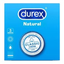 Klasikiniai prezervatyvai „Natural“, 3 vnt. - Durex