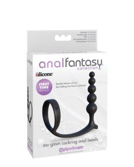 Analiniai karoliukai – žiedas „Ass-gasm Cockring Anal Beads“ - Anal Fantasy