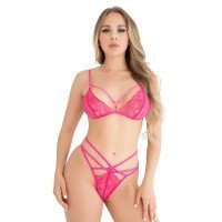 Liemenėlės ir kelnaičių rinkinys „Strappy Floral Lace“ - Daring Intimates