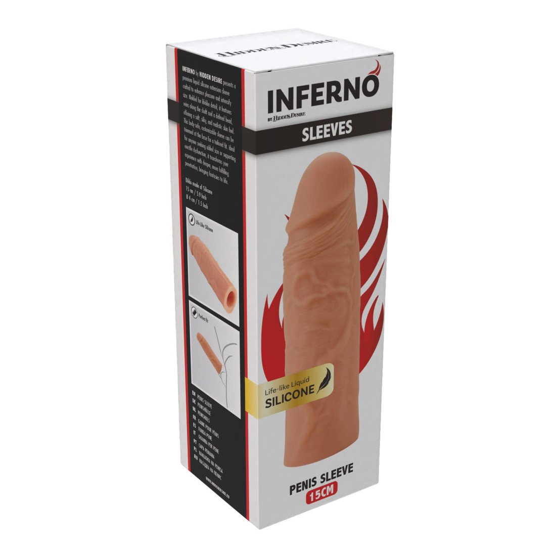 Silikoninė penio mova „Inferno Sleeves 15 cm“ - Hidden Desire