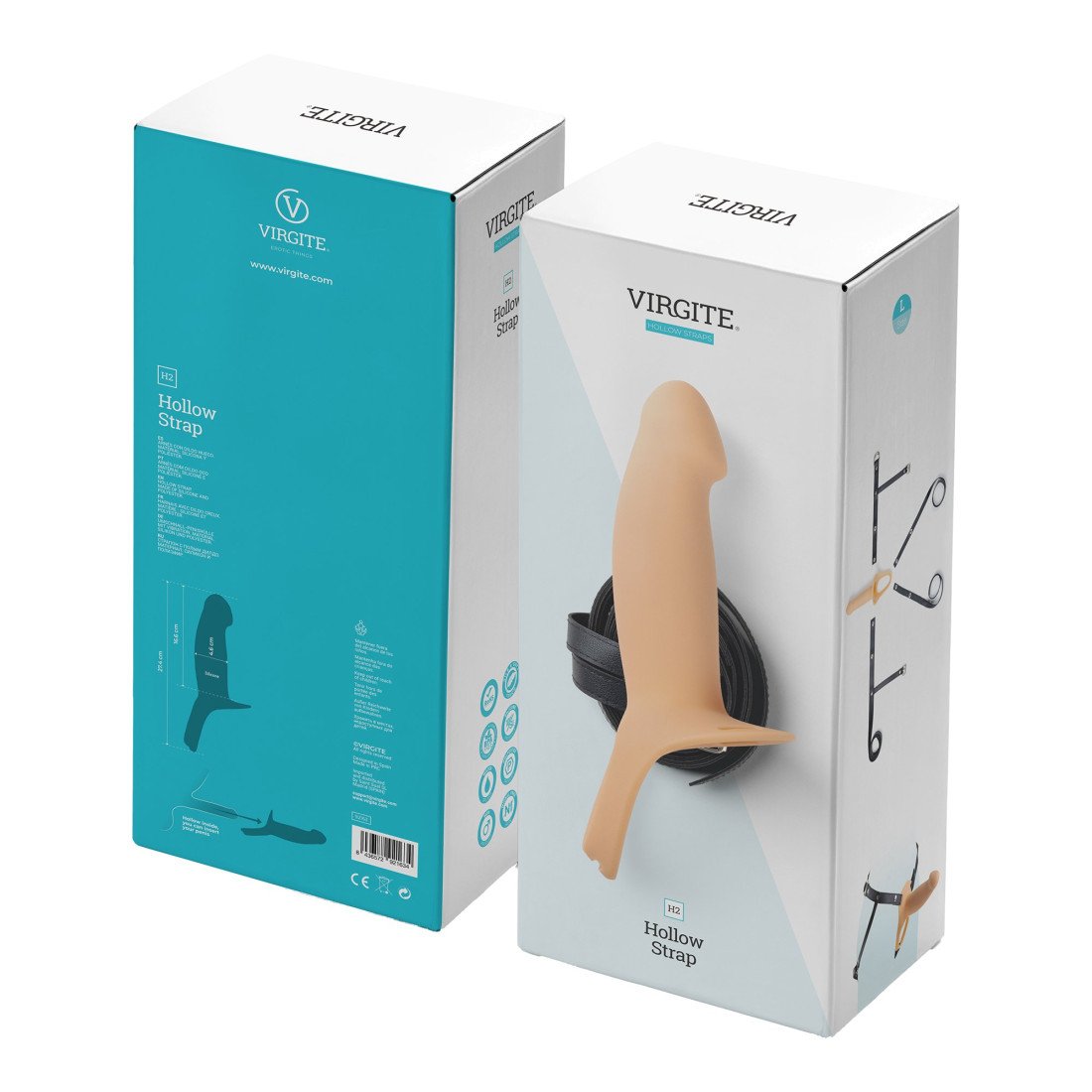 Tuščiaviduris strap-on dildo „H2 Size L“ - Virgite