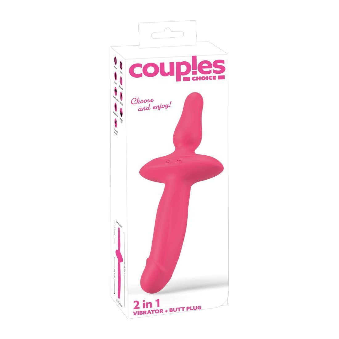 Vibratorius „2 in 1 Vibrator + Butt Plug“ - Couples Choice