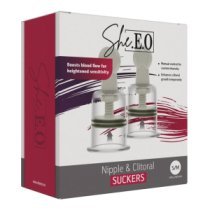 Spenelių ir klitorio siurbtukai „Nipple & Clitoral Suckers S/M“ - She.E.O