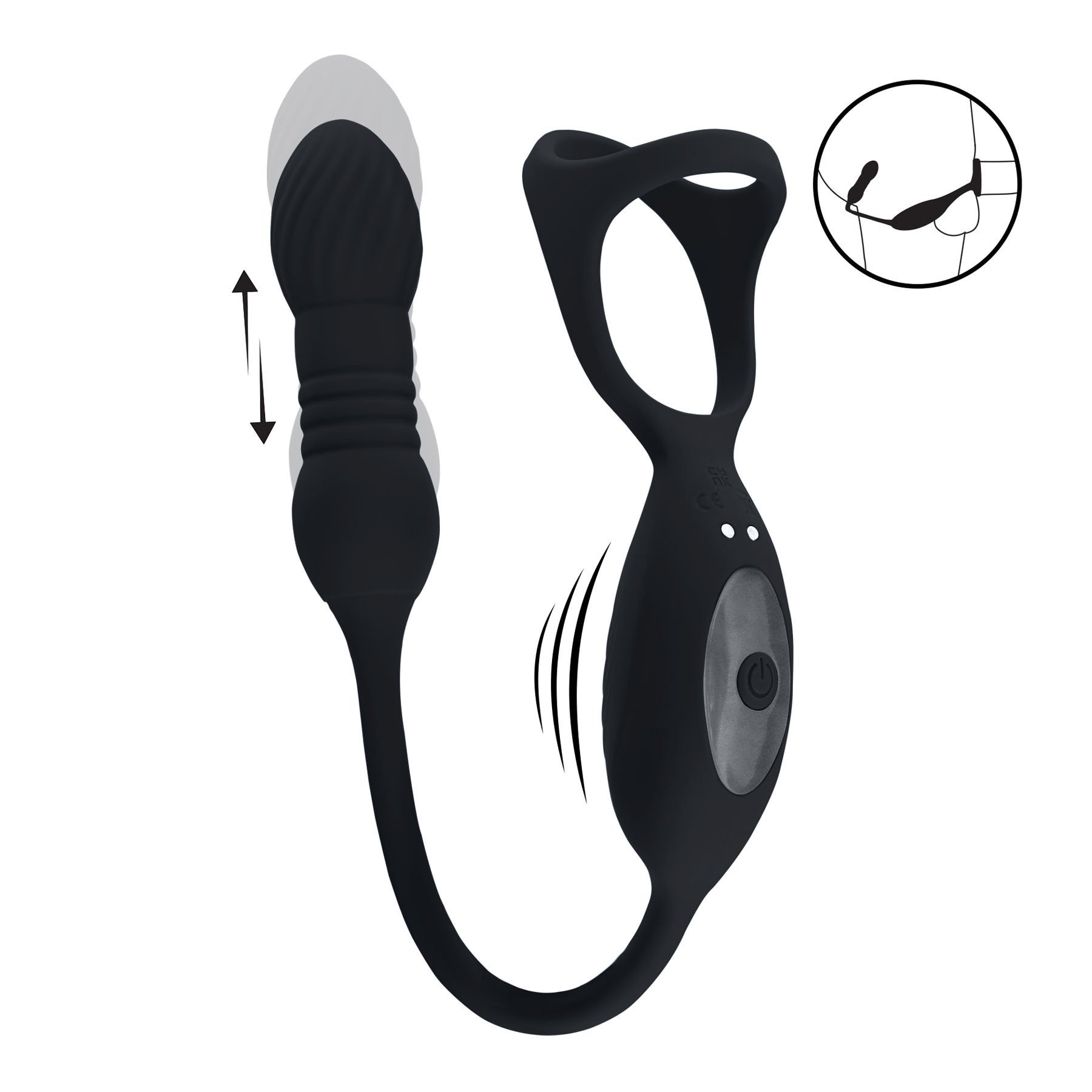 Automatinis analinis vibratorius - žiedas „Vibrating and Thrusting Tri O“ - Levelz Automatinis analinis vibratorius - žiedas „Vibrating and Thrusting Tri O“ - Levelz