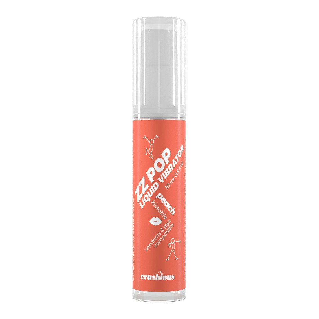 Stimuliuojantis gelis „ZZ Pop Liquid Vibrator Peach“, 10ml  - Crushious