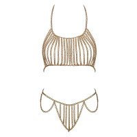 Liemenėlės ir kelnaičių rinkinys „Chain Bikini“ - Cottelli Collection