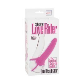 Rožinis strap-on dildo „Love Rider“ - CalExotics