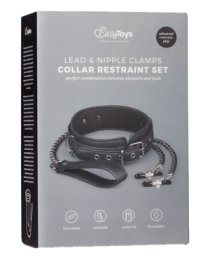 Antkaklio ir spenelių spaustukų rinkinys „Collar With Nipple Chains“ - EasyToys