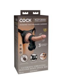 Strap-on rinkinys „Ultimate Vibrating Silicone Body Dock Kit“ - King COCK