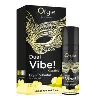 Stimuliuojantis gelis „Dual Vibe! Lemon Gin and Tonic“, 15 ml - Orgie