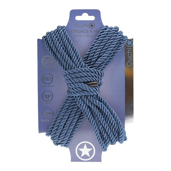 Suvaržymo virvė „Bondage Rope Navy Blue“, 10 m - Ouch!