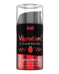 Stimuliuojantis gelis „Vibration! Strawberry“, 15 ml - Intt