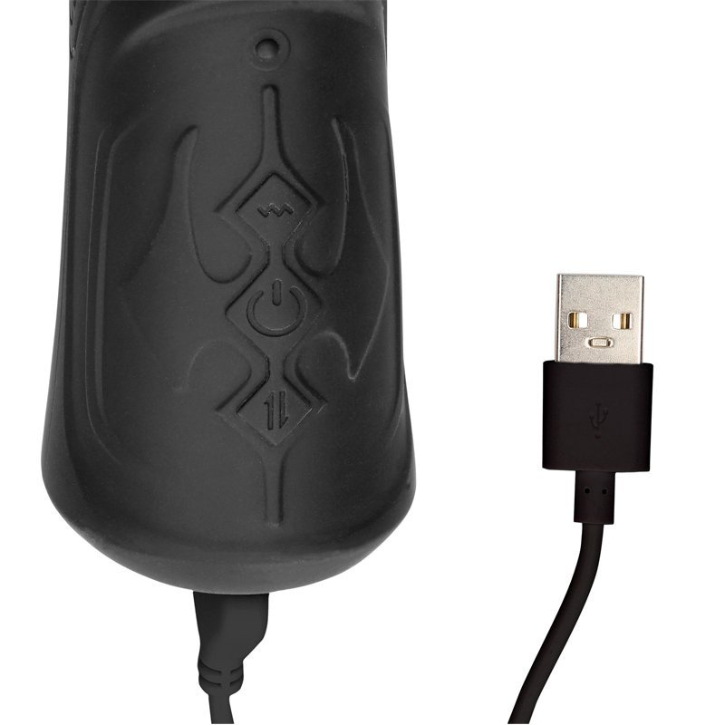 Automatinis vibratorius „Handheld Silicone Vibrating and Thrusting Dildo“ - Ouch!