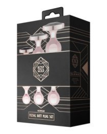 Analinių kaiščių rinkinys „Metal Butt Plug Set“ - Rosy Gold