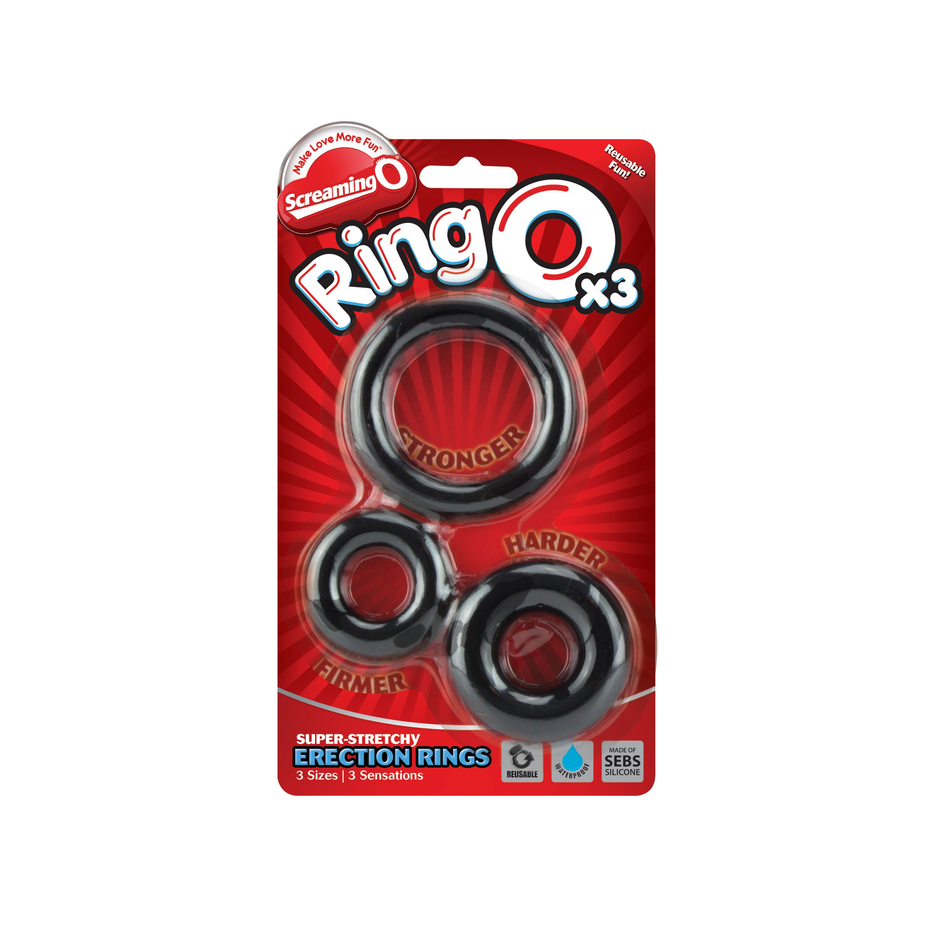 Penio žiedų rinkinys „RingO 3 Pack“ - Screaming O