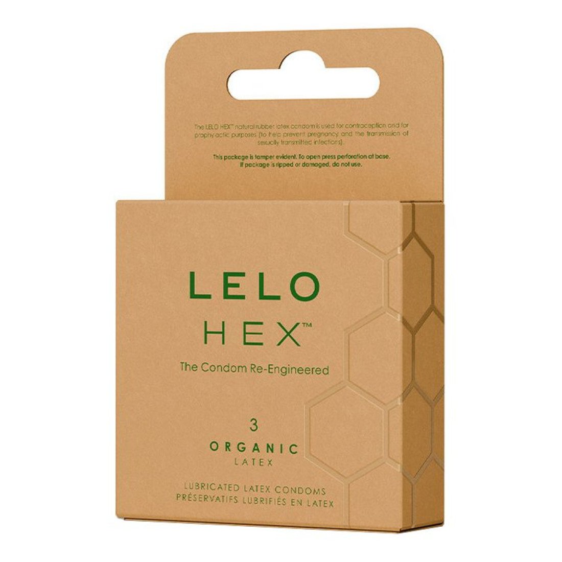 Prezervatyvai „HEX Organic Latex“, 3 vnt - LELO