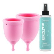 Menstruacinių taurelių ir valiklio rinkinys „Minerva“