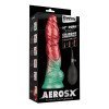 Pripučiamas silikoninis dildo „Aerosx Nr. 10 Red/Green“ - Lovetoy