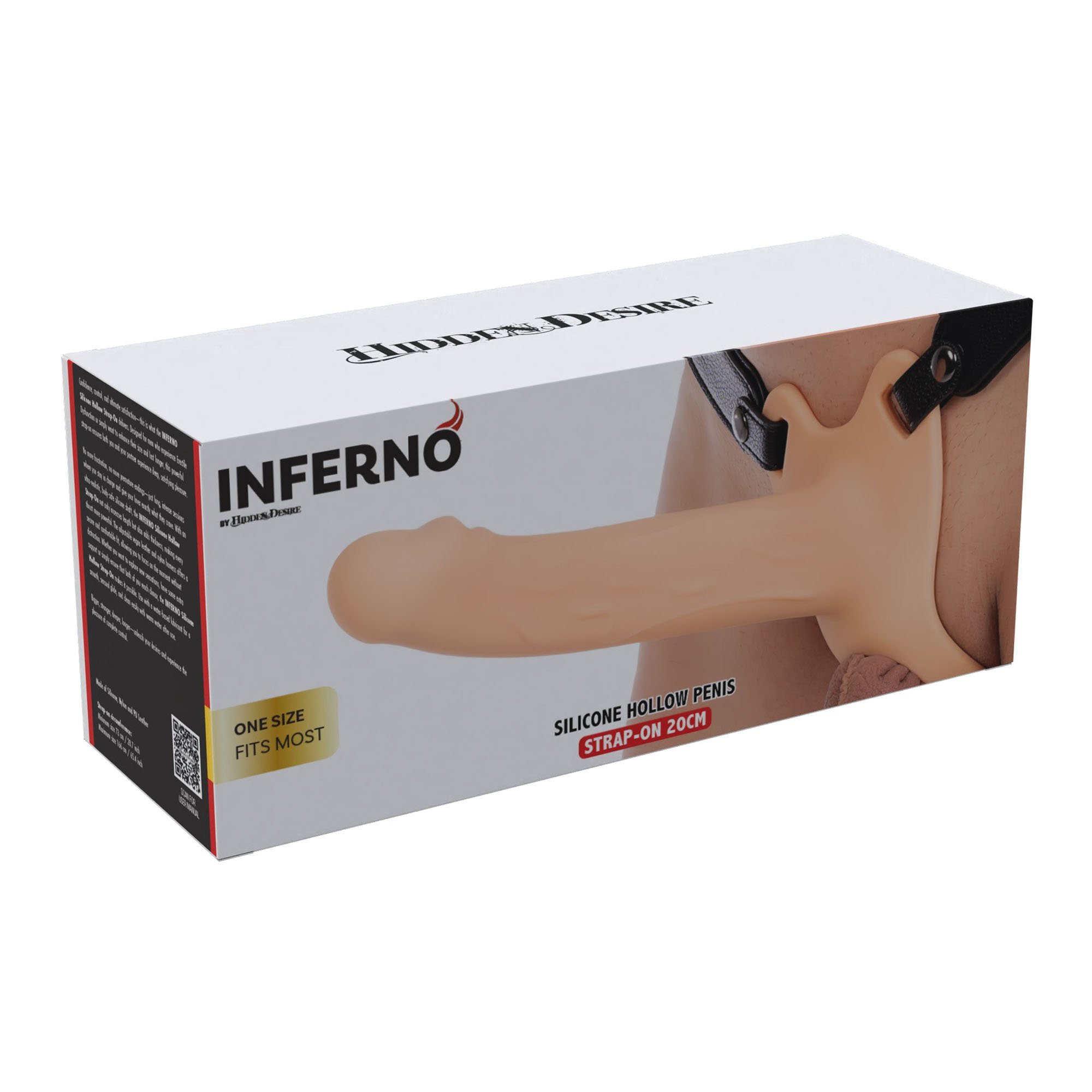 Tuščiaviduris strap-on dildo „Inferno 20 cm“ - Hidden Desire