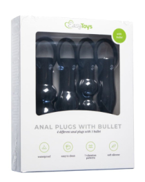 Vibruojančių analinių kaiščių rinkinys „Anal Plugs with Bullet“ - EasyToys