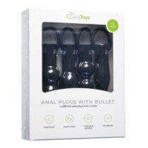 Vibruojančių analinių kaiščių rinkinys „Anal Plugs with Bullet“ - EasyToys
