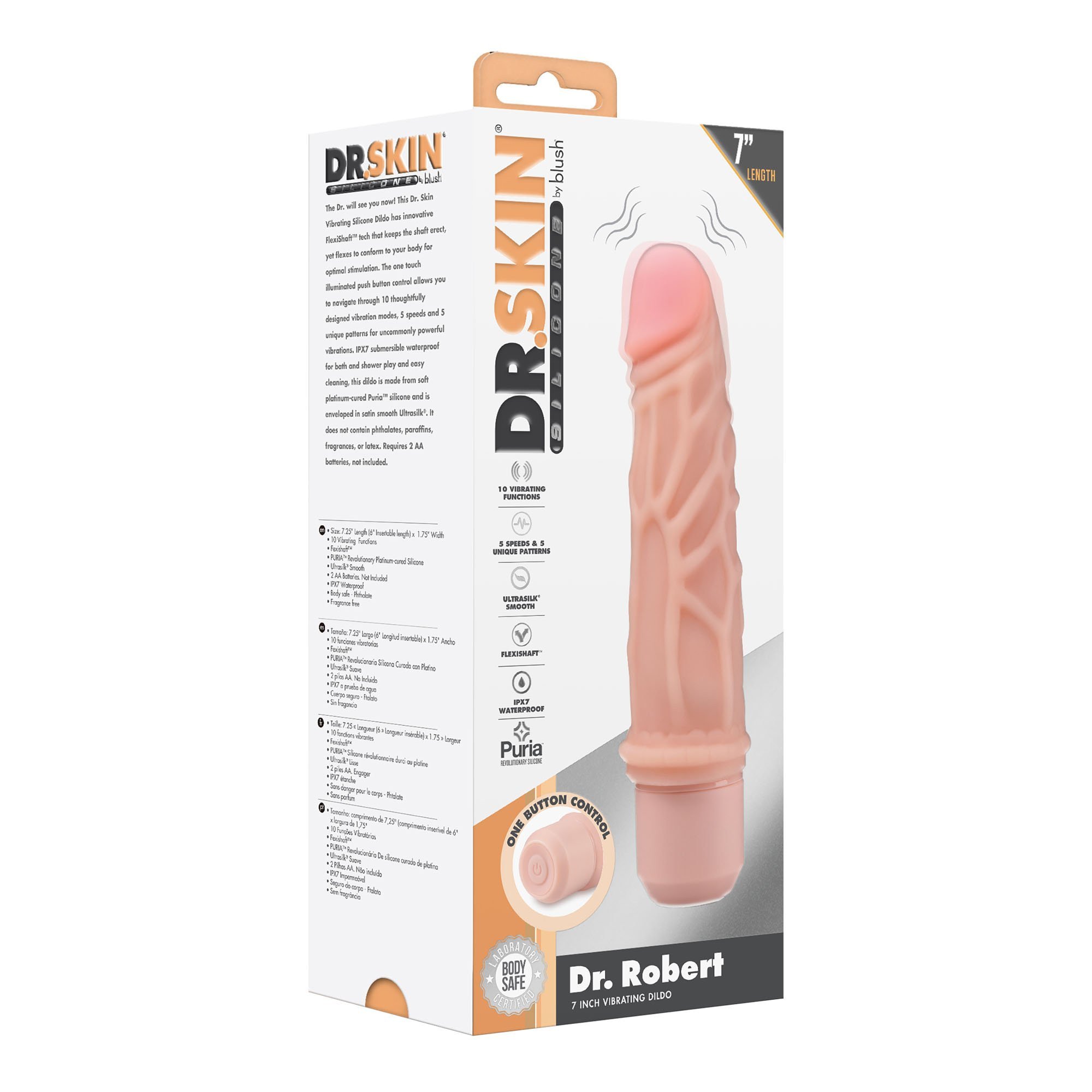 Vibruojantis dildo „Dr. Skin Dr. Robert“ - Blush
