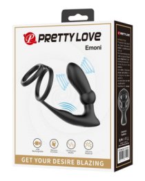 Vibruojantis analinis kaištis - penio žiedas „Emoni“ - Pretty Love