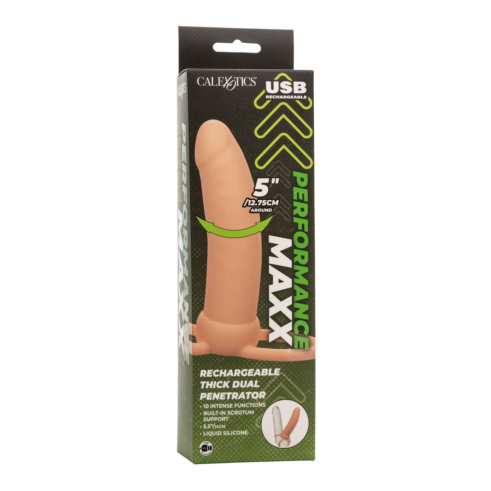 Vibruojantis strap-on dildo „Performance Maxx Rechargeable Thick“ - CalExotics