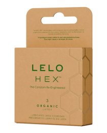 Prezervatyvai „HEX Organic Latex“, 3 vnt - LELO