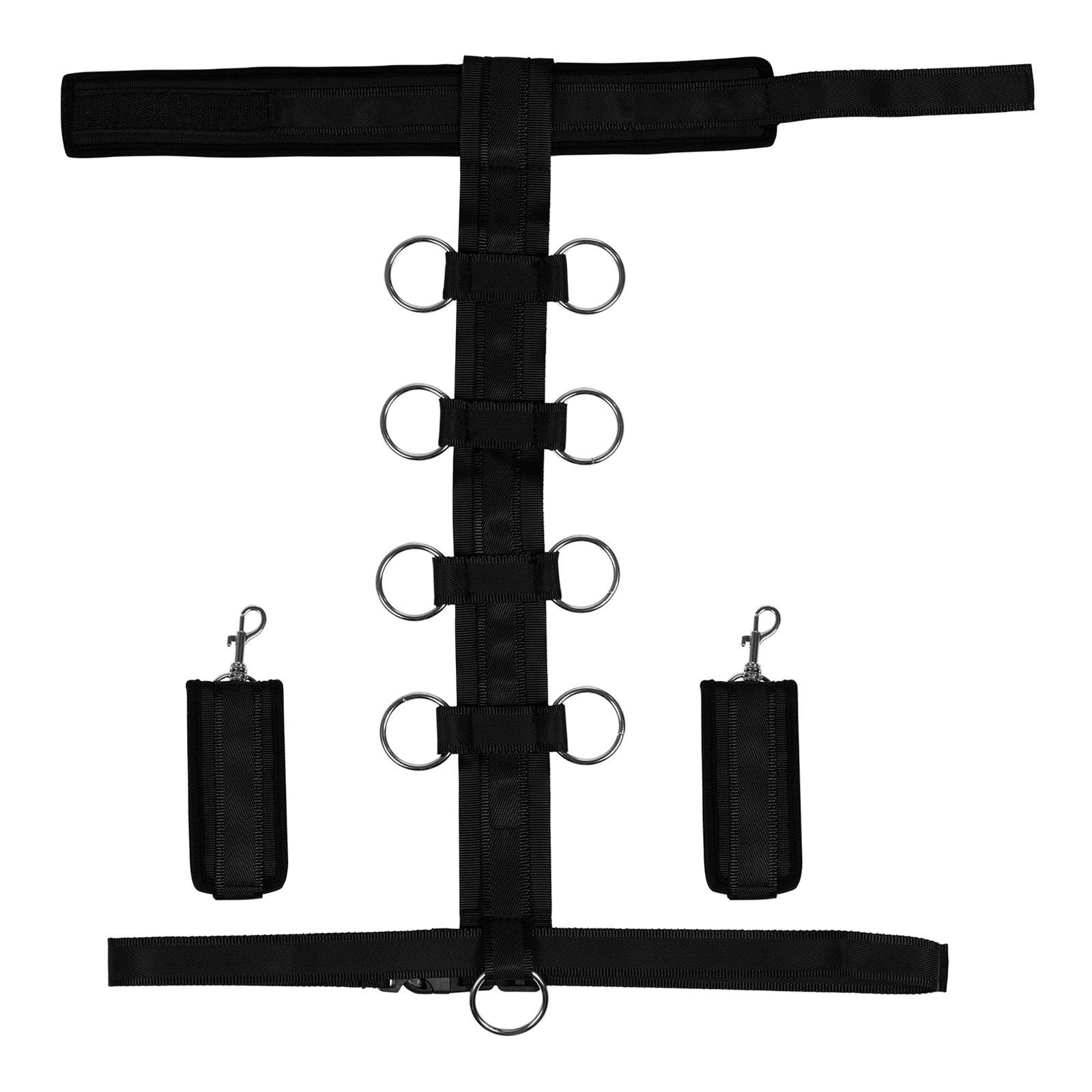Kūno suvaržymo sistema „Restraint Harness with Collar and Hand Cuffs“ - Ouch!