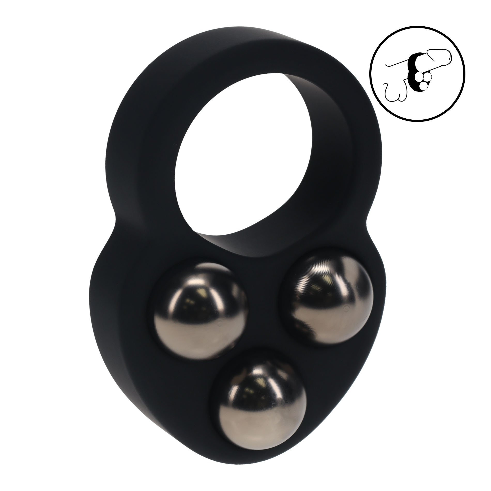 Penio žiedas „Triple Weighted Ball Cock Ring“ - Levelz
