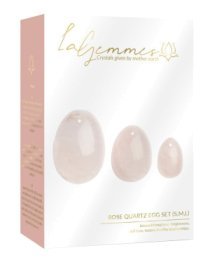 Vaginalinių kiaušinėlių rinkinys „Rose Quartz Yoni Eggs“ - La Gemmes