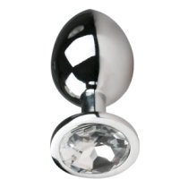 Vidutinis analinis kaištis „Round Silver Clear“ - EasyToys