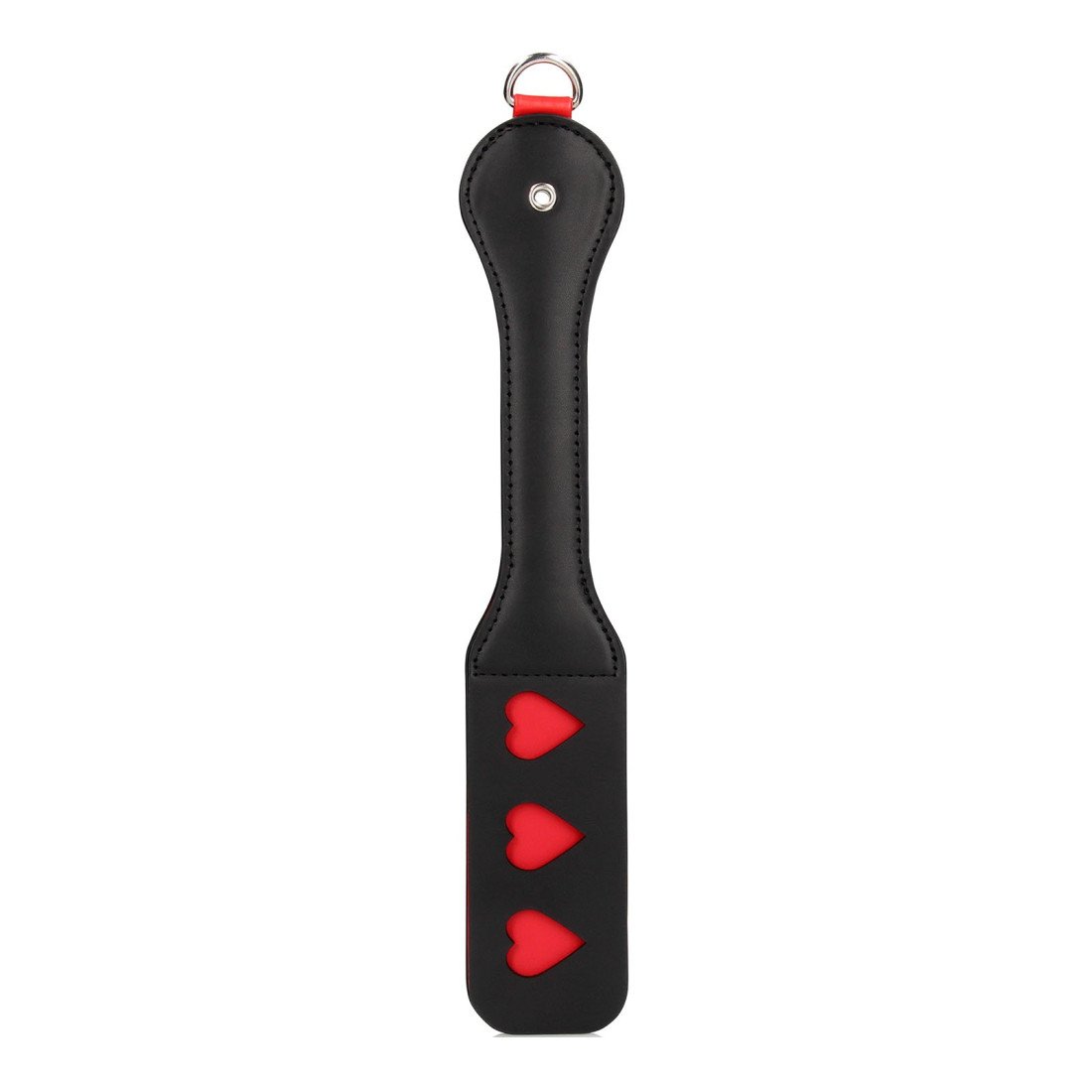 Plakimo mentė - analinis kaištis „Hearts Paddle with Metal Anal Plug“ - Ouch!