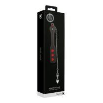 Plakimo mentė - analinis kaištis „Hearts Paddle with Metal Anal Plug“ - Ouch!