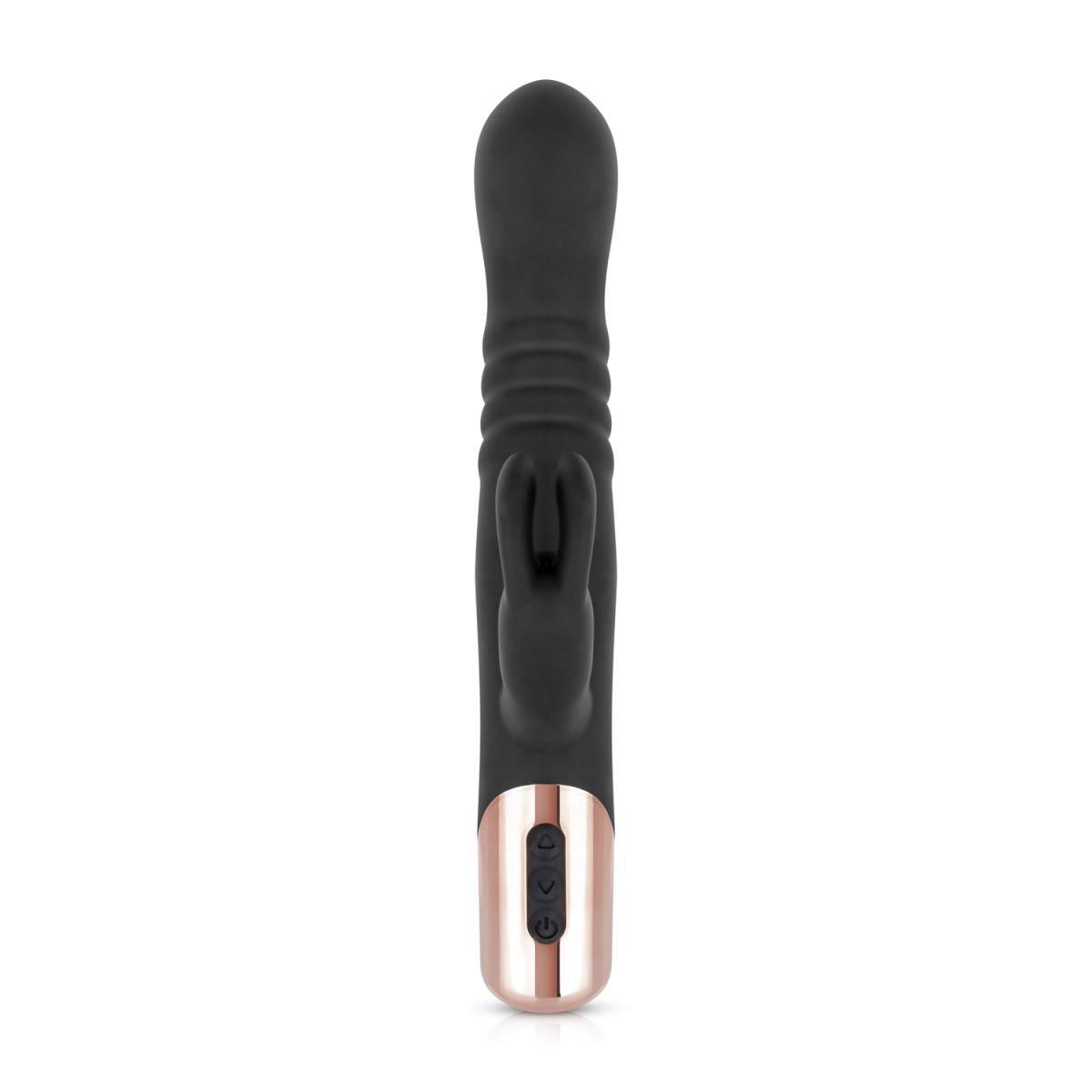 Automatinis vibratorius kiškutis „Thrusting Rabbit“ - Rosy Gold