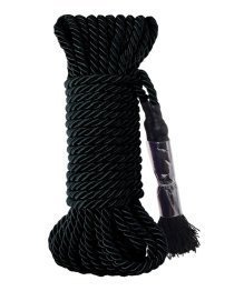 Juoda suvaržymo virvė „Deluxe Silky Rope“ - Fetish Fantasy