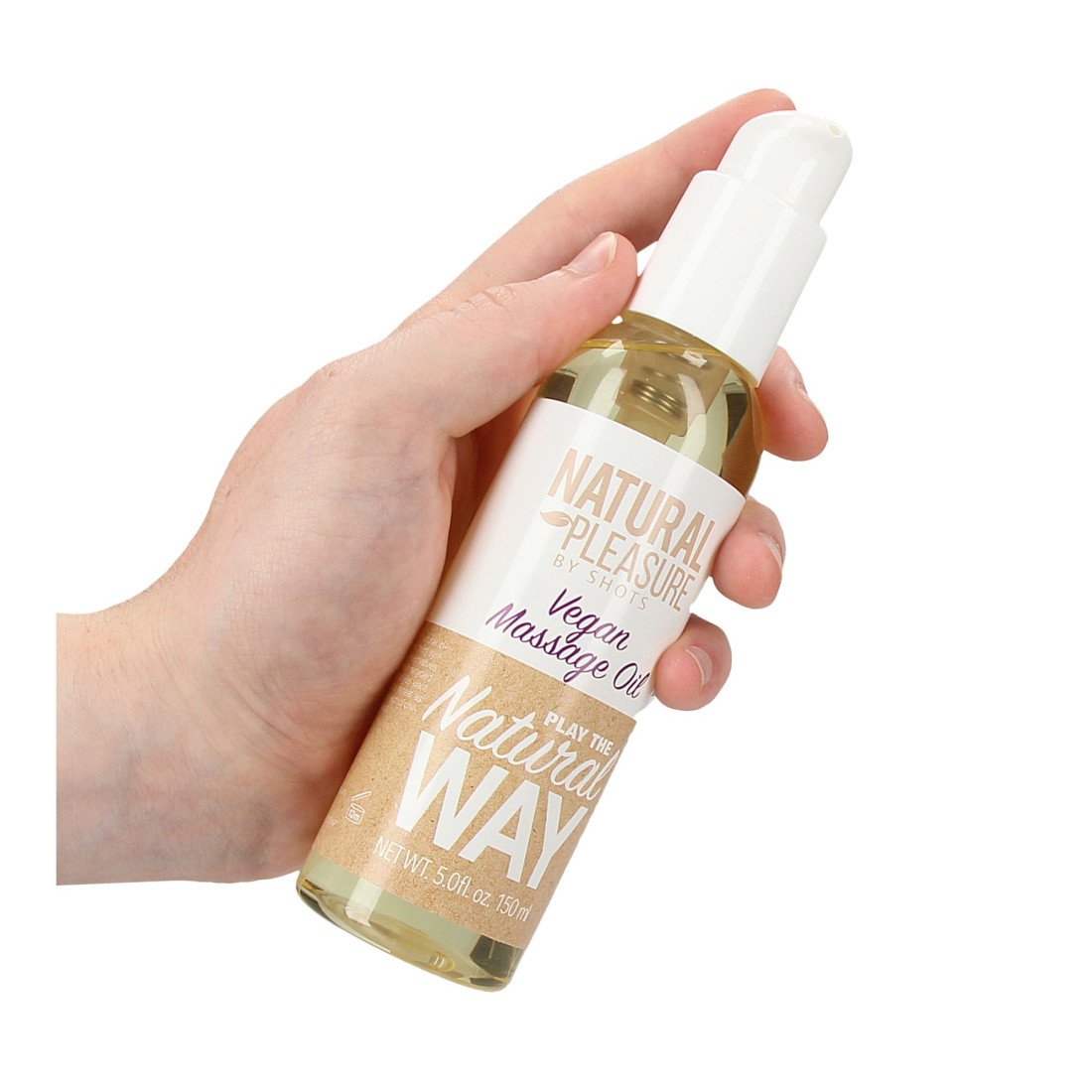 Masažo aliejus „Natural Pleasure Vegan“, 150 ml - Shots Lubes & Liquids