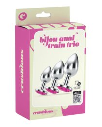 Analinių kaiščių rinkinys „Bijou Anal Train Trio Pink“, 3 vnt - Crushious