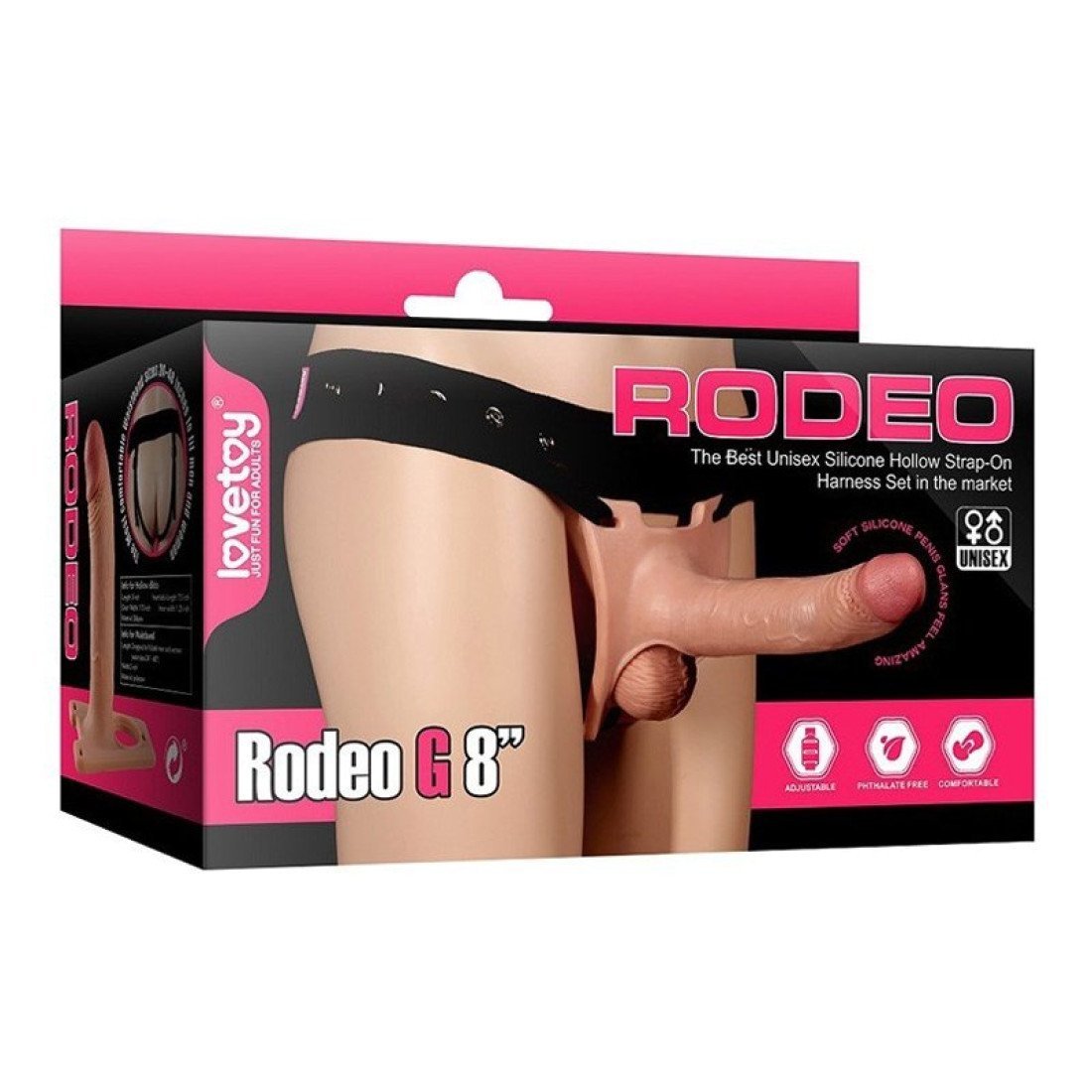 Tuščiaviduris strap-on dildo „Rodeo“ - Love Toy