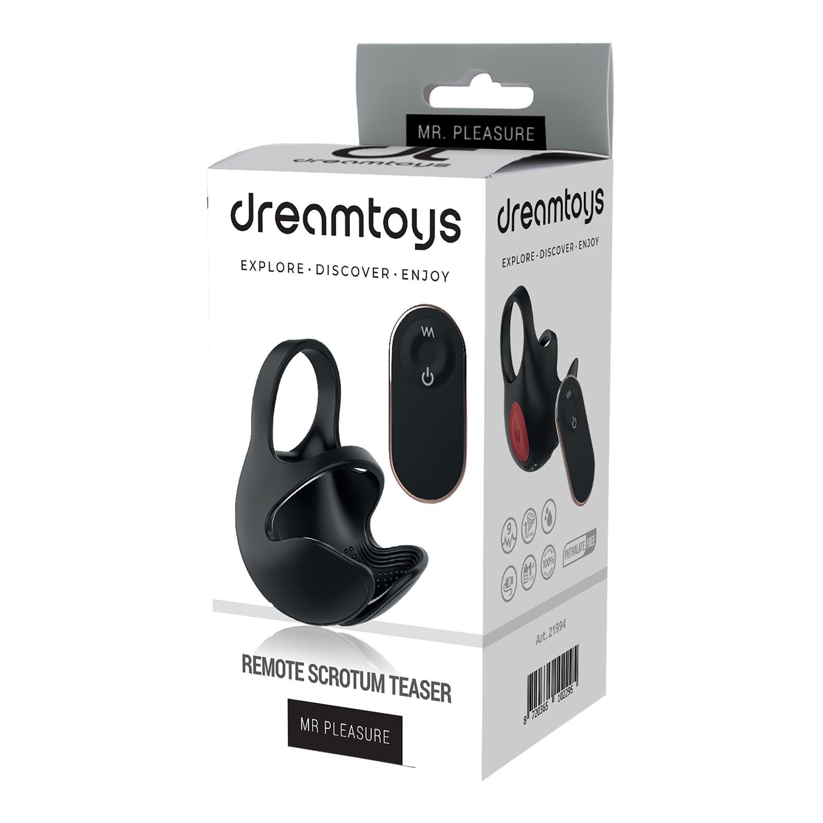 Sėklidžių stimuliatorius - penio žiedas „Mr. Pleasure Remote“ - Dream Toys