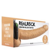 Rudas vibruojantis tuščiaviduris strap-on falo imitatorius „Hollow Strap-on Nr. 9“ - RealRock