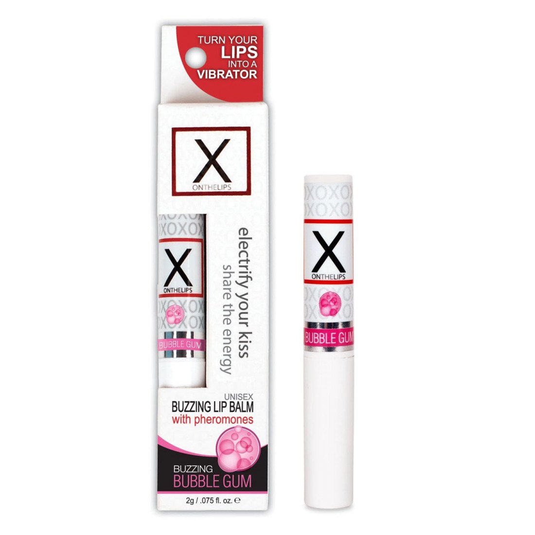 Stimuliuojantis lūpų balzamas su feromonais „X ON the Lips Bubble Gum“ - Sensuva