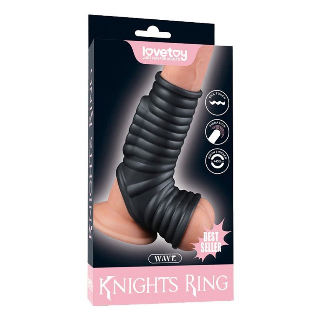Vibruojanti penio ir sėklidžių mova „Knights Ring Wave“ - Love Toy