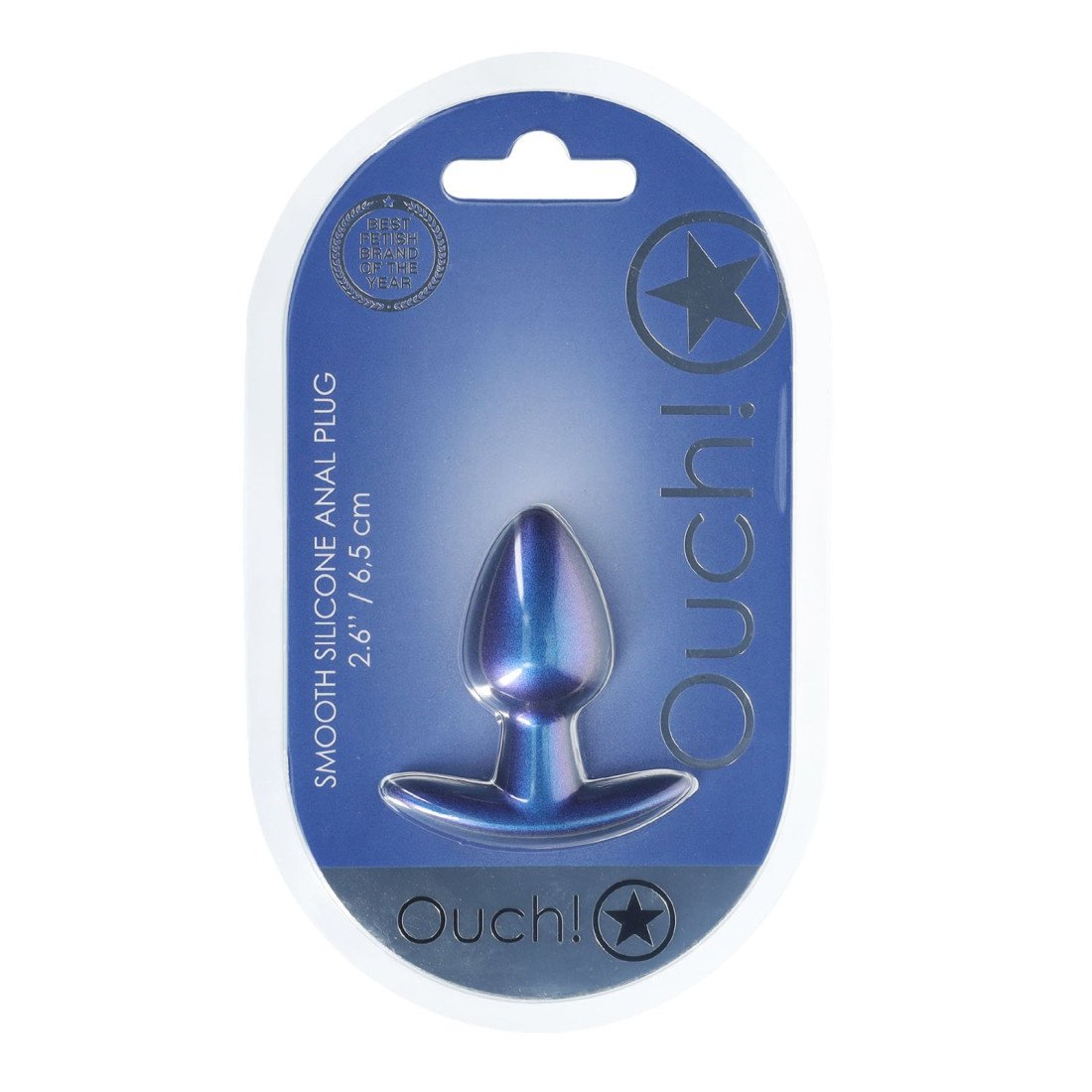 Mažas analinis kaištis „Smooth Silicone Anal Plug“ - Ouch!
