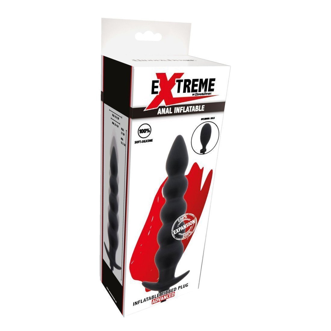 Pripučiami analiniai karoliukai „Inflatable Ribbed Plug Advanced“ - Extreme