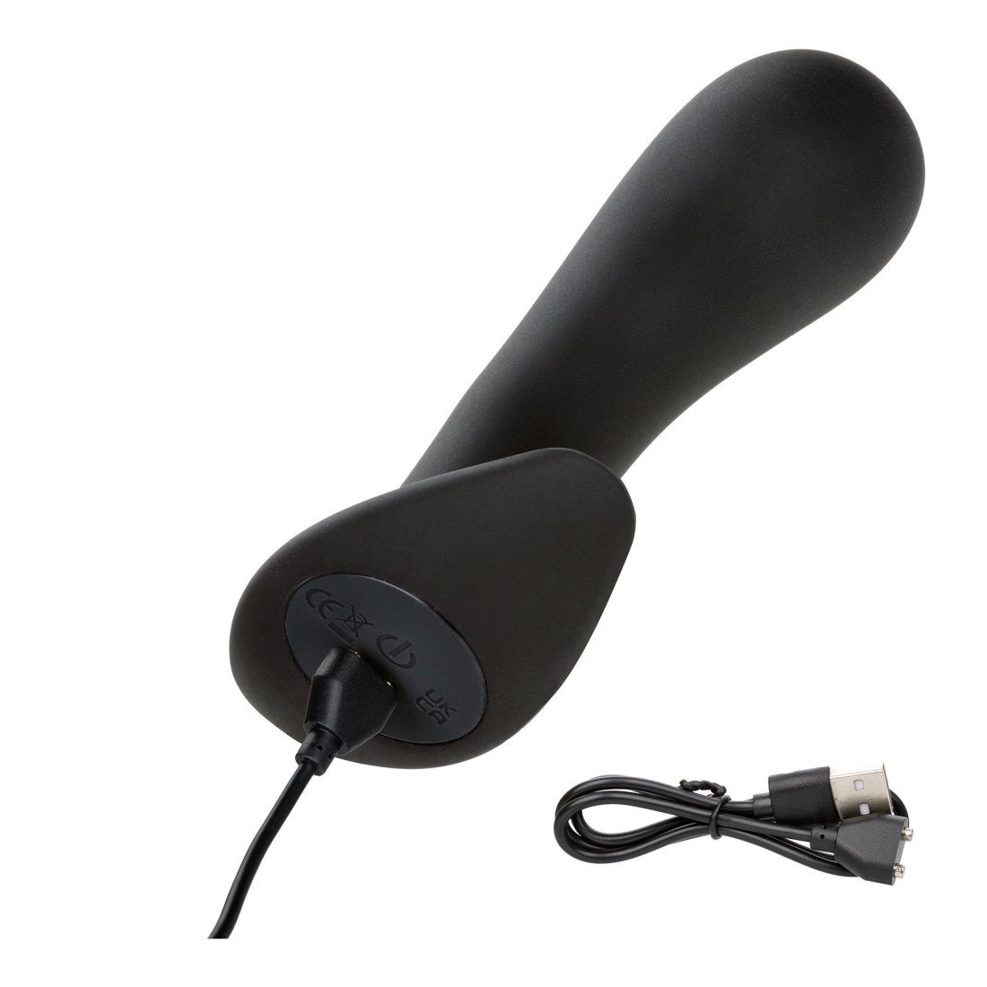 Vibruojantis analinis kaištis „Rock Bottom Curved Probe“ - CalExotics