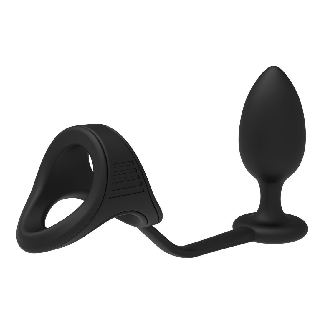 Analinis kaištis - žiedas „Cockring with Anal Plug“ - Ramrod
