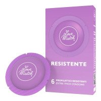 Saugesni prezervatyvai „Resistente“, 6 vnt. - Love Match