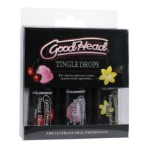 Rinkinys oraliniam seksui „GoodHead Tingle Drops“, 3 vnt. - Doc Johnson